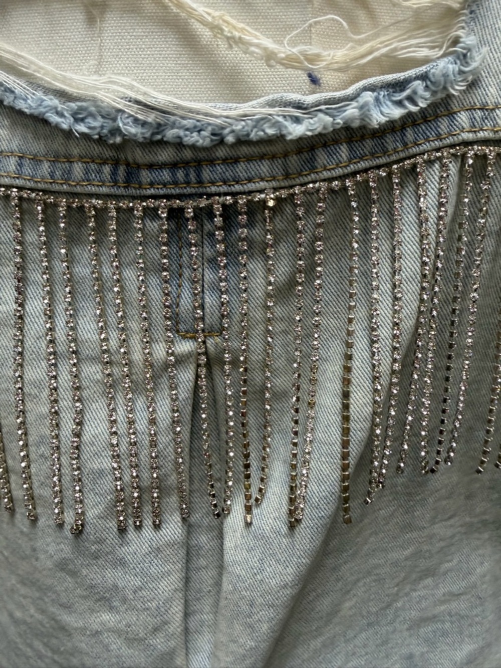Blue B Rhinestone Fringe Denim Jacket - Picture 8 of 13